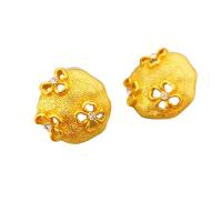 Rhinestone Brass Stud Earring, 18K gold plated & for woman & with rhinestone & hollow 