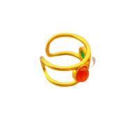 Edelstein Messing Finger Ring, mit Achat, 18 K vergoldet, Einstellbar & für Frau, verkauft von PC