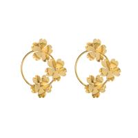 Zinc Alloy Stud Earring, fashion jewelry & for woman, golden, 40mm 