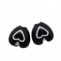 Schmelz Acryl Perlen, Herz, DIY & Emaille, schwarz, 4x7mm, ca. 5000PCs/Tasche, verkauft von Tasche