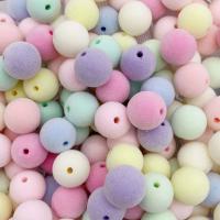 Frosted Acrylic Beads, Round, DIY & with velveteen covered Approx 