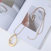 Zinc Alloy Sweater Chain Necklace, gold color plated, fashion jewelry & for woman Approx 80 cm 