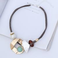 Resin Zinc Alloy Necklace, with Resin & Plastic Pearl, fashion jewelry & for woman Approx 45 cm 
