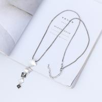 Zinc Alloy Sweater Chain Necklace, plated, fashion jewelry & for woman & with rhinestone Approx 80 cm 