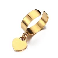 Stainless Steel Finger Ring, 304 Stainless Steel, Heart, fashion jewelry & for woman, golden 