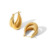 Stainless Steel Leverback Earring, 314 Stainless Steel, Vacuum Ion Plating, fashion jewelry & for woman, golden 