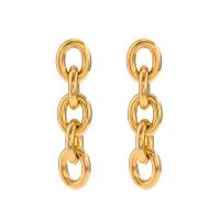 Stainless Steel Drop Earring, 314 Stainless Steel, Vacuum Ion Plating, fashion jewelry & for woman, golden, 40.4mm 
