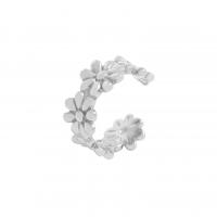 925 Sterling Silver Earring Clip, Daisy, plated, Korean style & for woman 