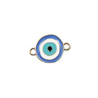 Zinc Alloy Evil Eye Pendant, plated, DIY & enamel & double-hole 