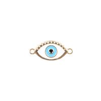 Zinc Alloy Evil Eye Pendant, gold color plated, DIY & enamel & double-hole 