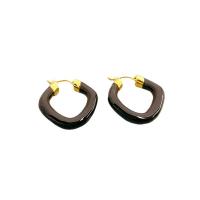 Brass Drop Earring, 18K gold plated, for woman & enamel 