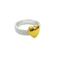 Brass Finger Ring, plated & for woman, two different colored 