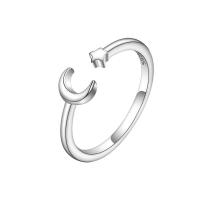 Палец кольцо-латунь, Латунь, плакирован серебром, Регулируемый & Женский, серебряный, продается PC