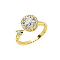 Cubic Zirconia Micro Pave Brass Finger Ring, plated, Adjustable & rotatable & micro pave cubic zirconia & for woman 
