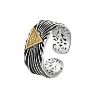 Палец кольцо-латунь, Латунь, Другое покрытие, Регулируемый & Женский, серебряный, продается PC