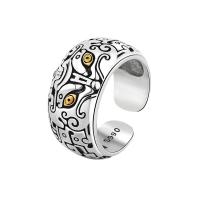 Палец кольцо-латунь, Латунь, Другое покрытие, Регулируемый & открыть & разные стили для выбора, серебряный, продается PC
