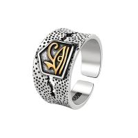Палец кольцо-латунь, Латунь, Другое покрытие, Регулируемый & Женский & чернеют, серебряный, продается PC