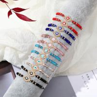 Evil Eye Jewelry Bracelet, Zinc Alloy, with Crystal, 12 pieces & Adjustable & fashion jewelry & Unisex & with rhinestone, mixed colors Approx 7.09 Inch 