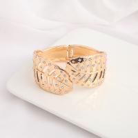 Zinc Alloy Cuff Bangle, Feather, fashion jewelry & with rhinestone, golden, inner 58~65mm 