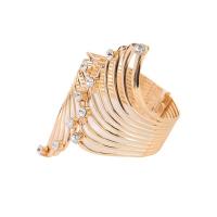 Zinc Alloy Cuff Bangle, fashion jewelry & with rhinestone & hollow, golden, inner 58~65mm 