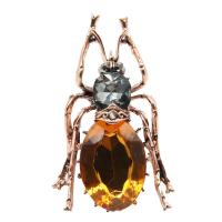 Crystal Brooch, Zinc Alloy, with Crystal, Insect, plated, Unisex 