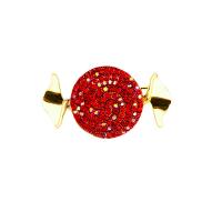 Rhinestone Zinc Alloy Brooch, Candy, gold color plated, for woman & with rhinestone 
