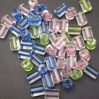 Transparent Acrylic Beads, Column, injection moulding, DIY, mixed colors Approx 