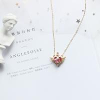 Rhinestone Zinc Alloy Necklace, with 2.36inch extender chain, gold color plated, fashion jewelry & for woman & with rhinestone, 24mm Approx 15.75 Inch 