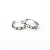 Stainless Steel Leverback Earring, 304 Stainless Steel, Unisex & with rhinestone, original color 