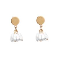 Boucle d'oreille de perle de goutte d'eau douce, Acier inoxydable 304, avec perle d'eau douce cultivée, bijoux de mode & pour femme, plus de couleurs à choisir, 20mm,5-7mm, Vendu par paire