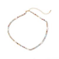 Freshwater Pearl Brass Necklace, Gemstone, with Freshwater Pearl & Brass, with 10cm extender chain, gold color plated, fashion jewelry & for woman, 4.5mm cm 