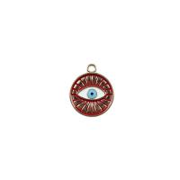 Zinc Alloy Evil Eye Pendant, gold color plated, DIY & enamel 
