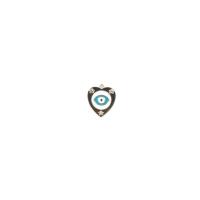 Zinc Alloy Evil Eye Pendant, Heart, gold color plated, DIY & evil eye pattern & enamel & with rhinestone 