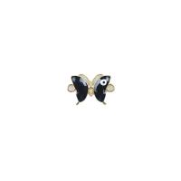Zinc Alloy Evil Eye Pendant, Butterfly, gold color plated, DIY & evil eye pattern & enamel & double-hole 