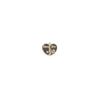 Zinc Alloy Evil Eye Pendant, Heart, gold color plated, DIY & evil eye pattern & with letter pattern & enamel 