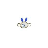 Zinc Alloy Evil Eye Pendant, Rabbit, plated, DIY & evil eye pattern & enamel & double-hole & hollow 