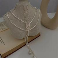Naturel perles d'eau douce Sautoir, perle d'eau douce cultivée, bijoux de mode & pour femme, blanc, 11-12mm Environ 120 cm, Vendu par PC