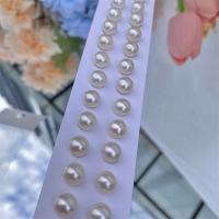 Perlas Freshwater sin Agujero, Perlas cultivadas de agua dulce, Bricolaje, Blanco, 8-8.5mm, Vendido por Par