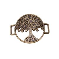Zinc Alloy Charm Connector, Tree, antique bronze color plated, DIY & 1/1 loop & hollow 