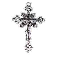 Цинкового сплава крест подвески, цинковый сплав, Kресты, плакированный цветом под старое серебро, DIY продается PC