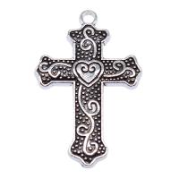 Цинкового сплава крест подвески, цинковый сплав, Kресты, плакированный цветом под старое серебро, DIY продается PC