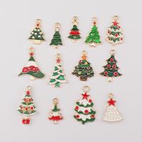 Zinc Alloy Christmas Pendants, Christmas Tree, gold color plated, DIY & enamel Approx 