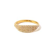 Cubic Zirconia anillo de dedo de acero inoxidable, 314 acero inoxidable, Recubrimiento iónico al vacío, Joyería & diverso tamaño para la opción & micro arcilla de zirconia cúbica & para mujer, dorado, 6mm, tamaño:6-8, Vendido por UD