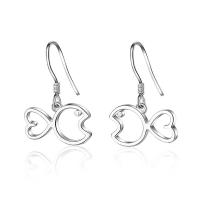 Brass Drop Earring, Fish, platinum color plated, fashion jewelry & for woman & hollow, platinum color 