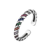Cubic Zirconia Micro Pave Brass Finger Ring, platinum color plated, Adjustable & micro pave cubic zirconia & for woman, platinum color 