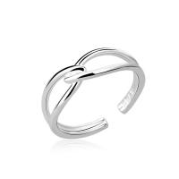 Палец кольцо-латунь, Латунь, Другое покрытие, Регулируемый & разные стили для выбора & Женский, серебряный, продается PC