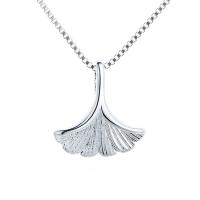 Brass Jewelry Necklace, Ginkgo Leaf, plated, for woman Approx 16.14 Inch [