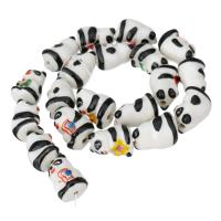 Tierische Porzellan Perlen, Panda, DIY, 19x12x14mm, Bohrung:ca. 1mm, Länge:ca. 15 ZollInch, 20PCs/Strang, verkauft von Strang