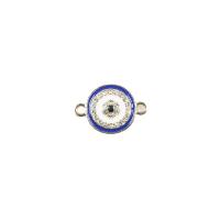 Zinc Alloy Evil Eye Pendant, plated, DIY & enamel & with rhinestone & double-hole 
