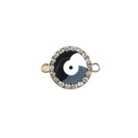 Zinc Alloy Evil Eye Pendant, plated, DIY & enamel & with rhinestone & double-hole 